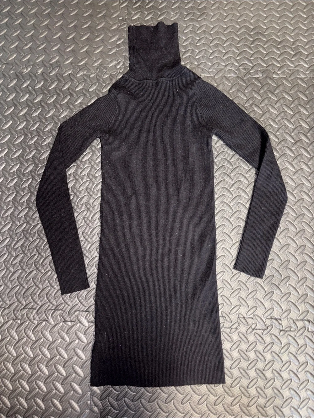 NWOT Black Ribbed Turtleneck Knit Dress